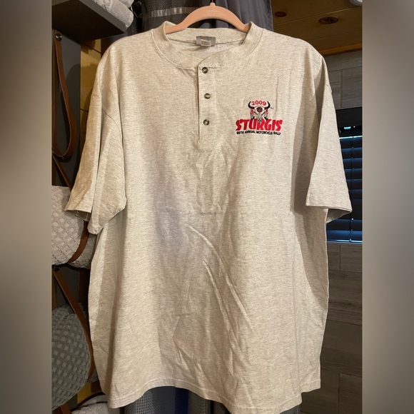 BUNDLE of Two 2009 Sturgis 69th Motorcycle Rally Henley Shirts, Never Worn, XL - Picture 11 of 14